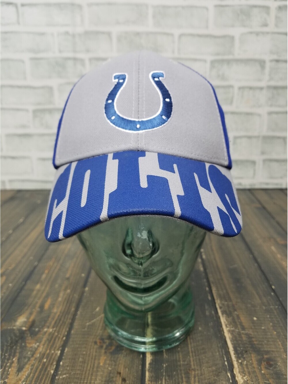 Indianapolis Colt Hat Cap Snap Blue Grey Fan Favorite Black Football Large Logo